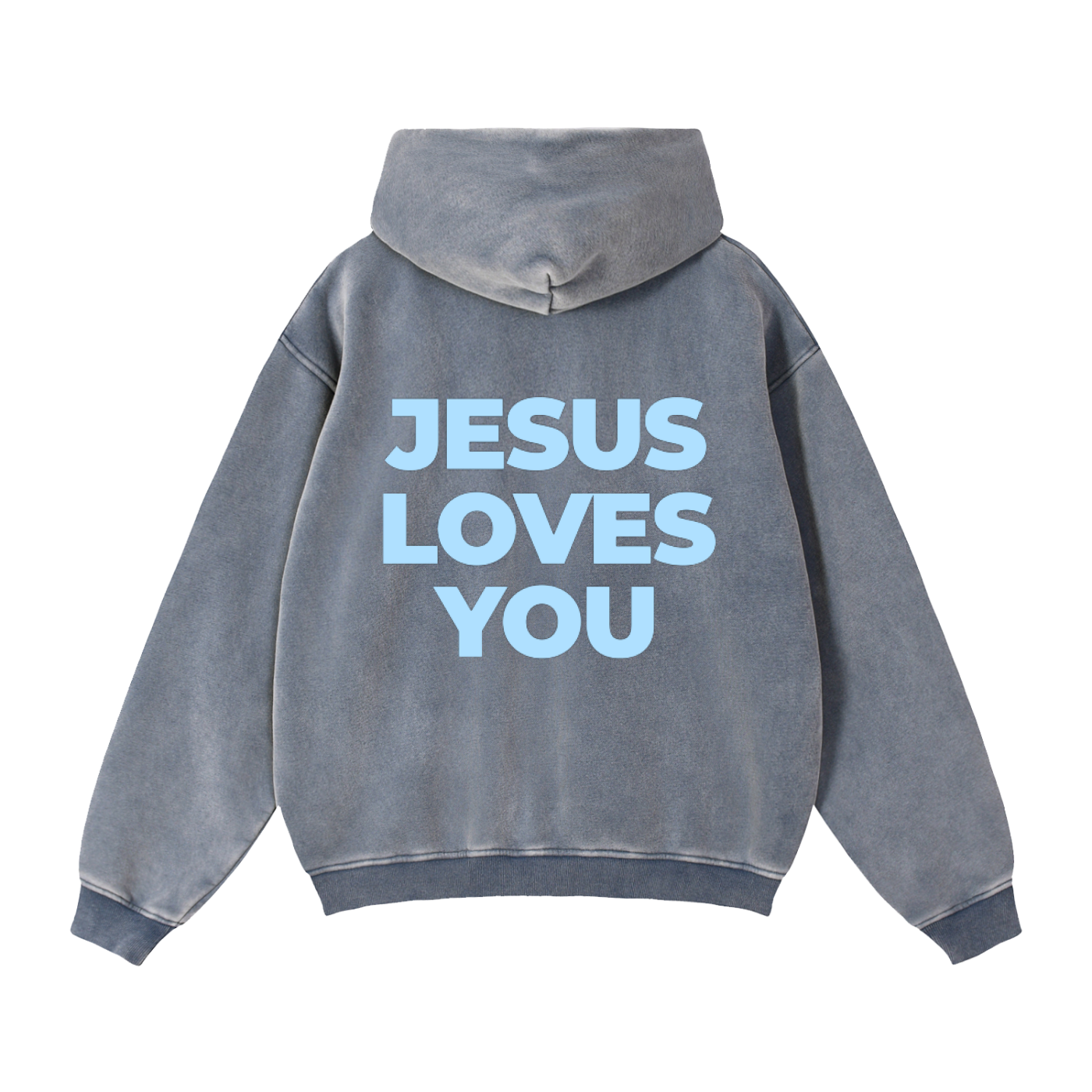 Jesus loves you light grey Zip-Through Hoodie
