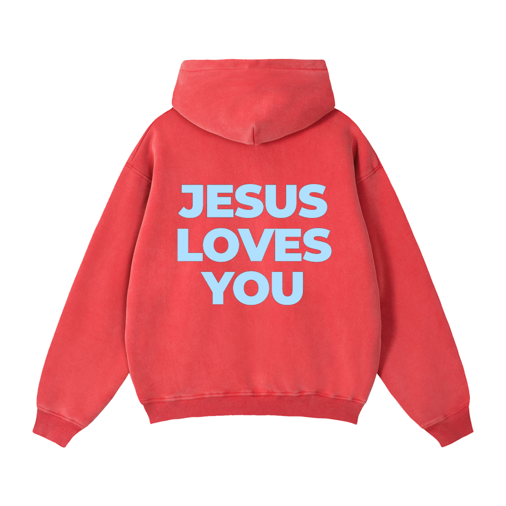 Jesus loves you orange Zip-Through Hoodie