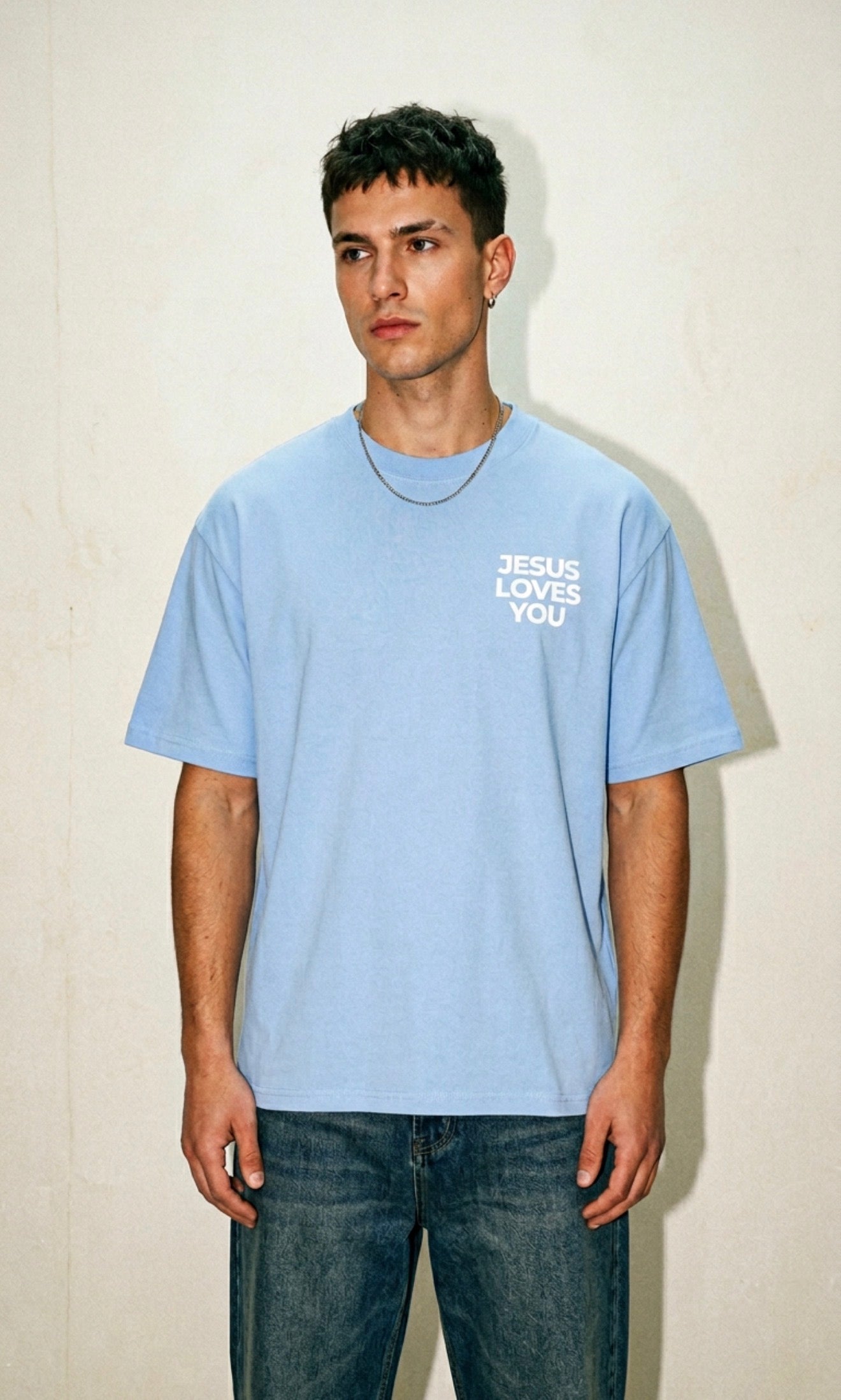 Jesus loves you Blue Tee