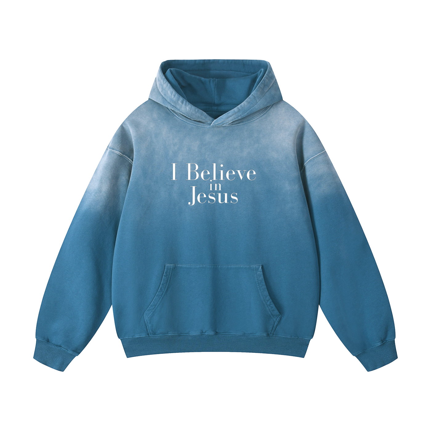 Blue hoodie - I believe in Jesus